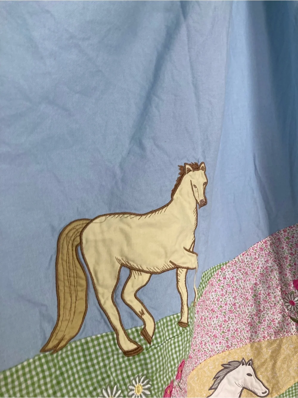 Kids Company Store Girls Embroidered Horse Shower Curtain 72x72 cotton